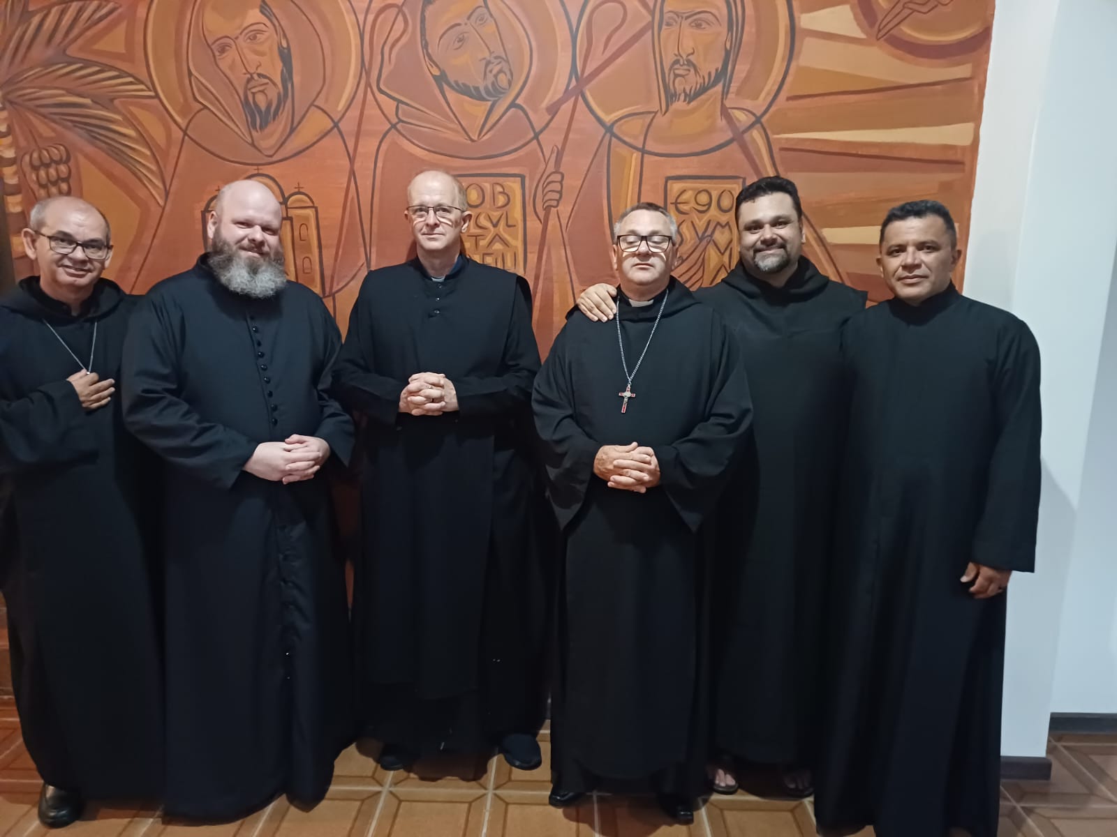 Fr. José da Expectação, Fr. Gustavo, Fr. João Crisóstomo, Prior Fr. Albino, Fr. Agostinho e Fr. Francisco. Retiro da Ordem 2025